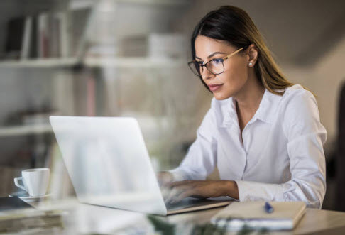 Woman at computer